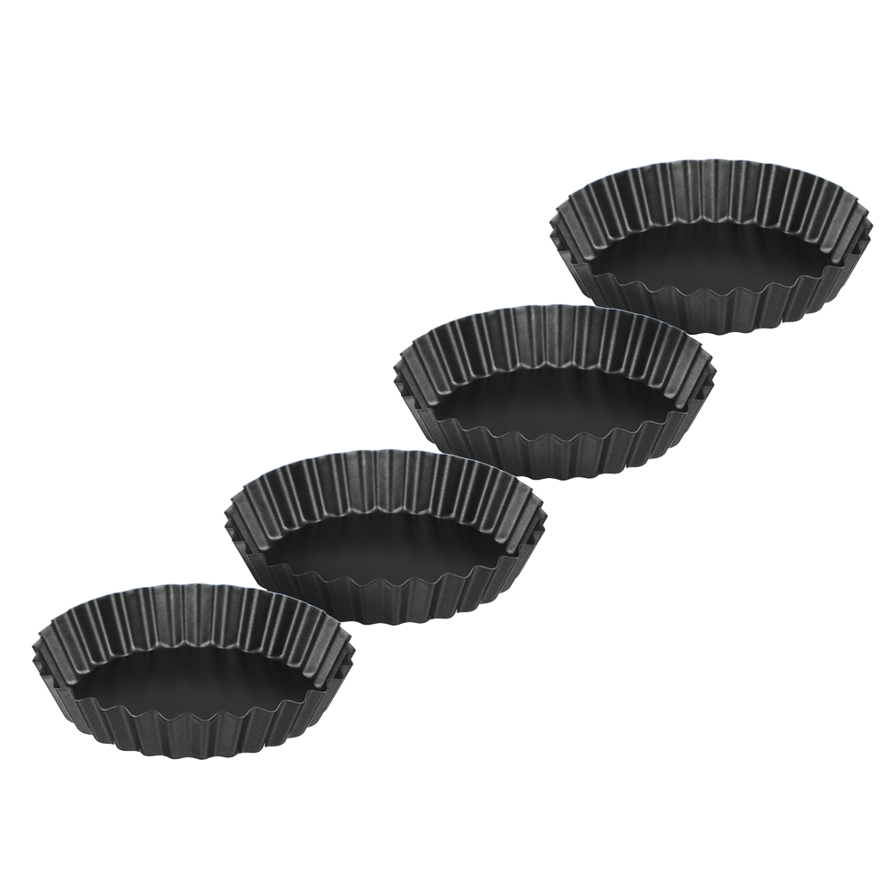 VETTA Набор форм для выпечки 4 шт "Тарталетка" 10,5х2см, угл.сталь, антипригарное покрытие, арт.№ 849-002