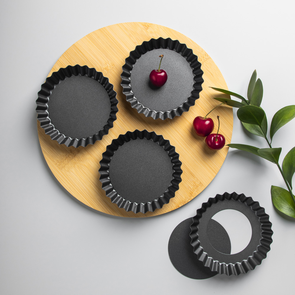 VETTA Набор форм для выпечки 4 шт "Тарталетка" 10,5х2см, угл.сталь, антипригарное покрытие, арт.№ 849-002