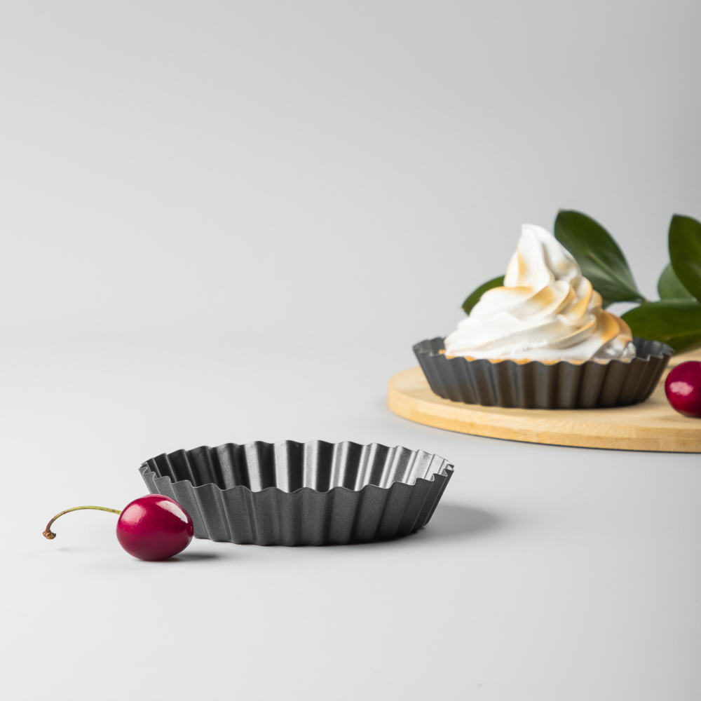 VETTA Набор форм для выпечки 4 шт "Тарталетка" 10,5х2см, угл.сталь, антипригарное покрытие, арт.№ 849-002