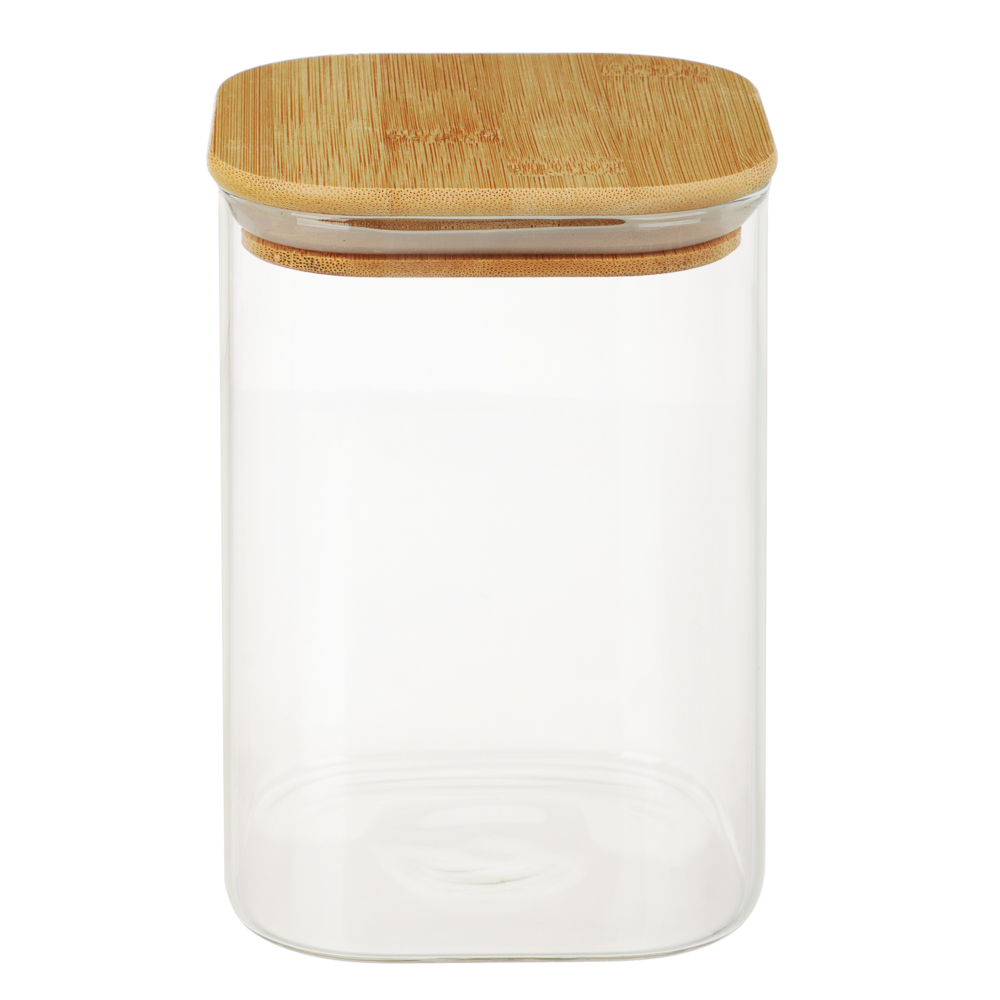 VETTA ЭКО Вуд Банка для хранения 1000мл, 14,5х10х10см, стекло, бамбук, арт.№ 828-002