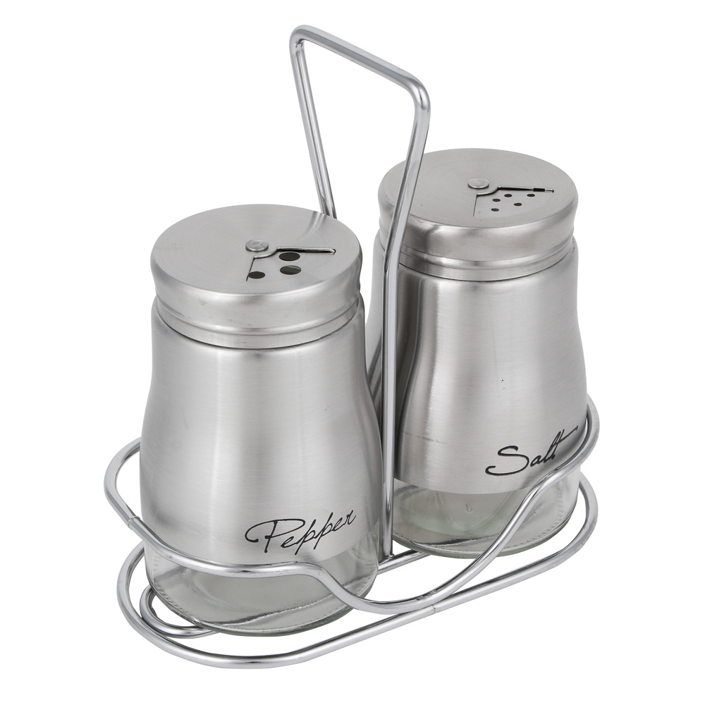 VETTA Набор солонок 2шт с подставкой "Классик" , нерж.сталь, стекло, арт.№ 828-005