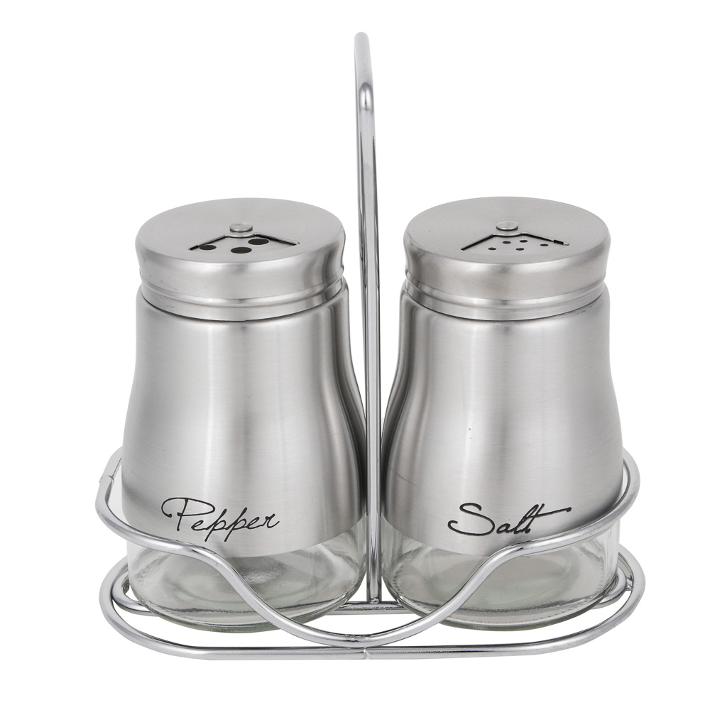 VETTA Набор солонок 2шт с подставкой "Классик" , нерж.сталь, стекло, арт.№ 828-005