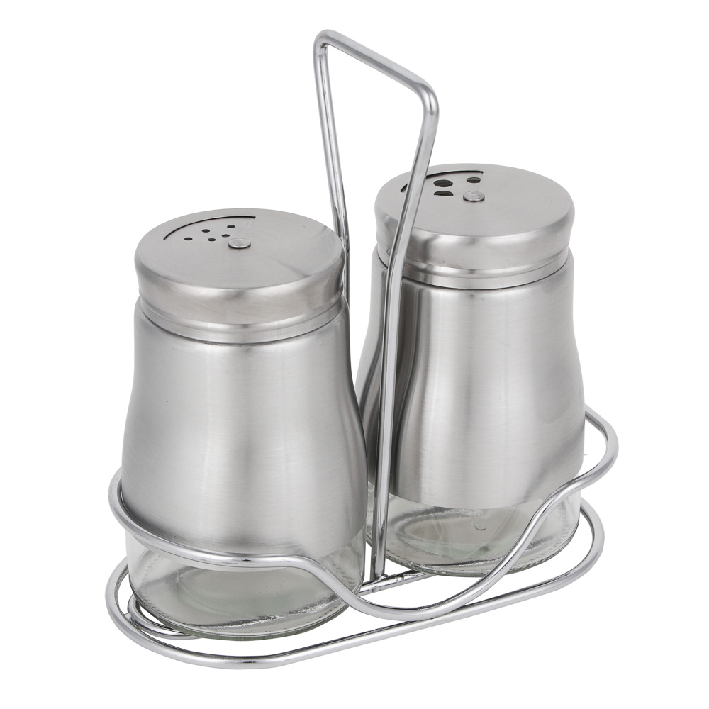 VETTA Набор солонок 2шт с подставкой "Классик" , нерж.сталь, стекло, арт.№ 828-005