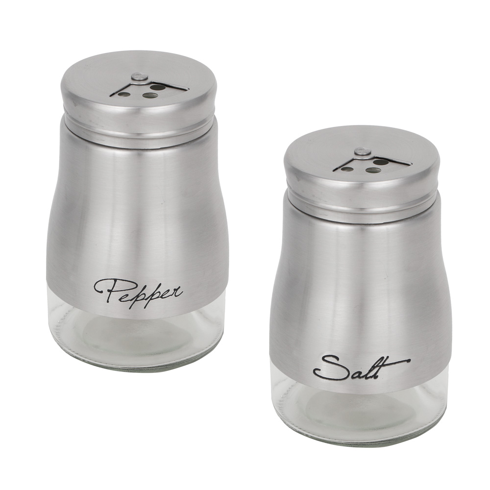 VETTA Набор солонок 2шт с подставкой "Классик" , нерж.сталь, стекло, арт.№ 828-005