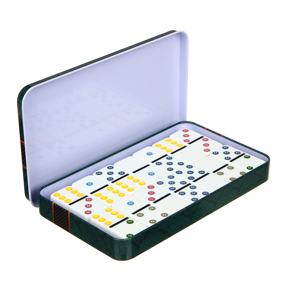 LDGames Домино в металлическом боксе, 19х11х2 см, пластик, арт.№ 537-014