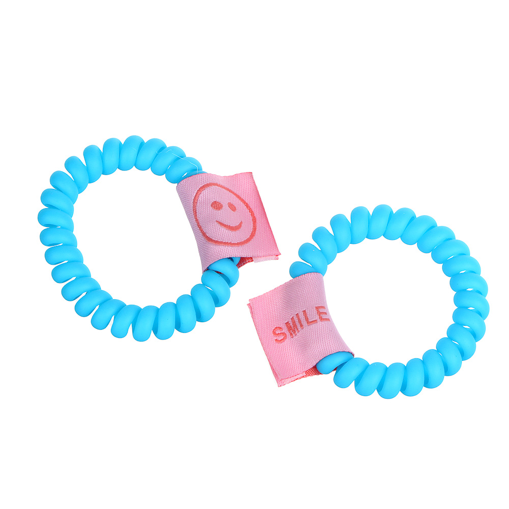 BERIOTTI Набор резинок-спиралек для волос с декором 2шт, d3,5см, полиэстер, пластик, 4 цвета, арт.№ 322-257