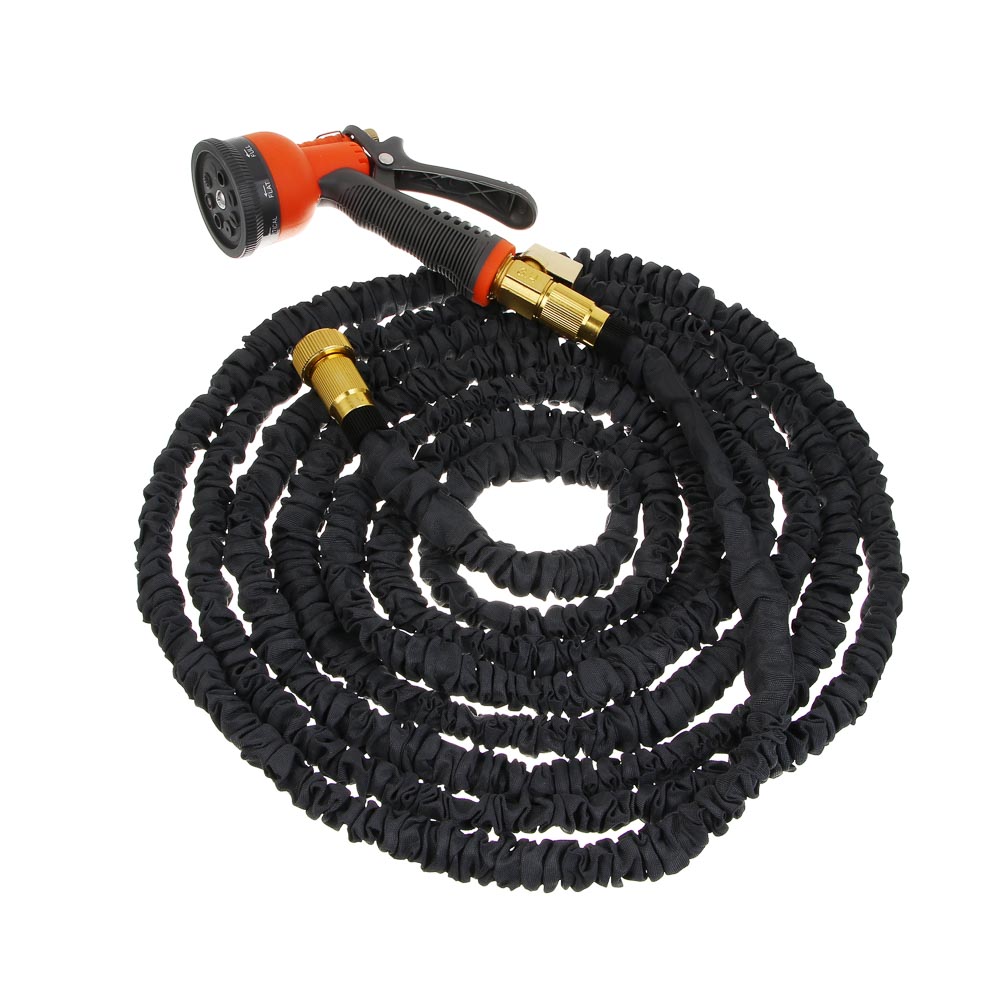 INBLOOM Шланг для полива растягивающийся, 15м, 8 реж., ТПЭ, полиэстер, алюминий, пластик, арт.№ 160-035