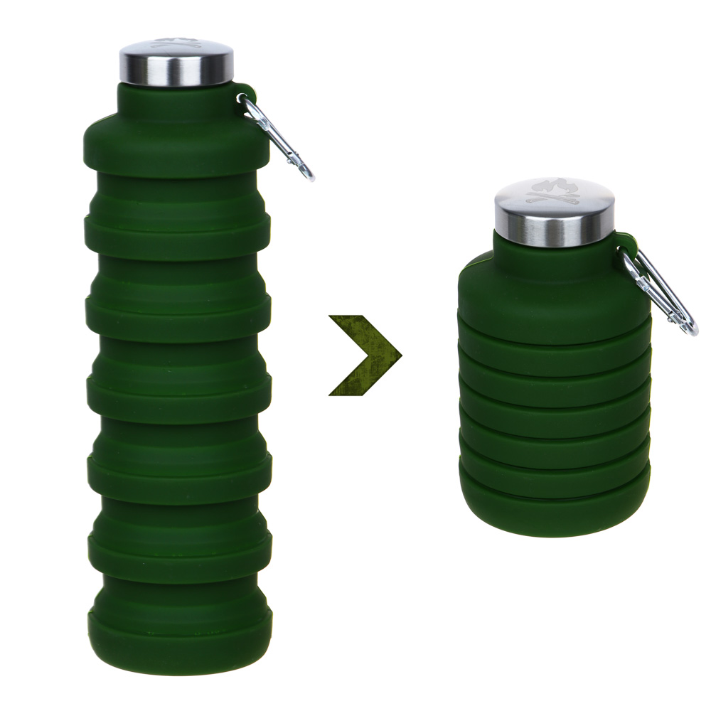 РУССО ТУРИСТО Бутылка туристическая, складная, 7,5х25/13см, 700мл, силикон, арт.№ 123-041