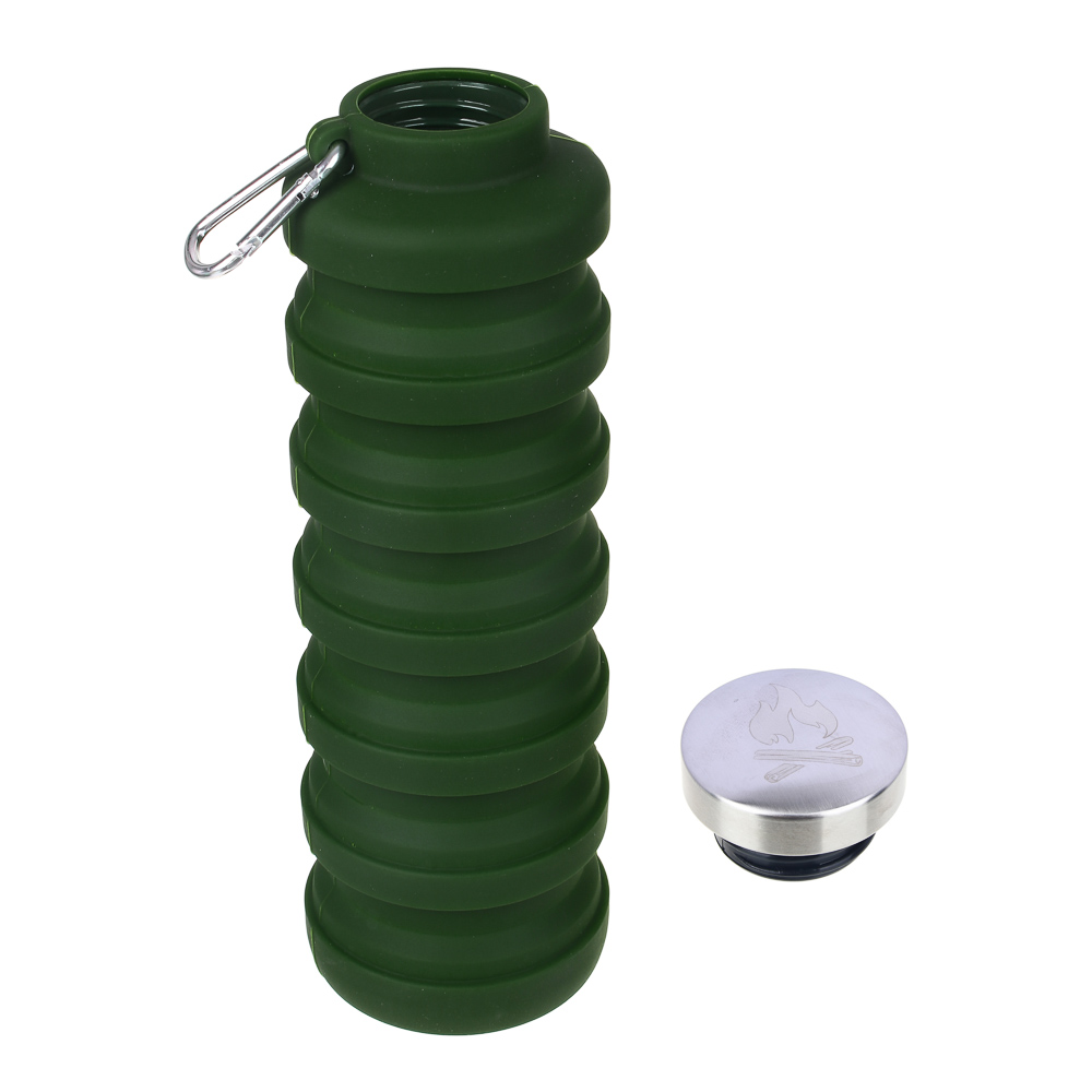 РУССО ТУРИСТО Бутылка туристическая, складная, 7,5х25/13см, 700мл, силикон, арт.№ 123-041