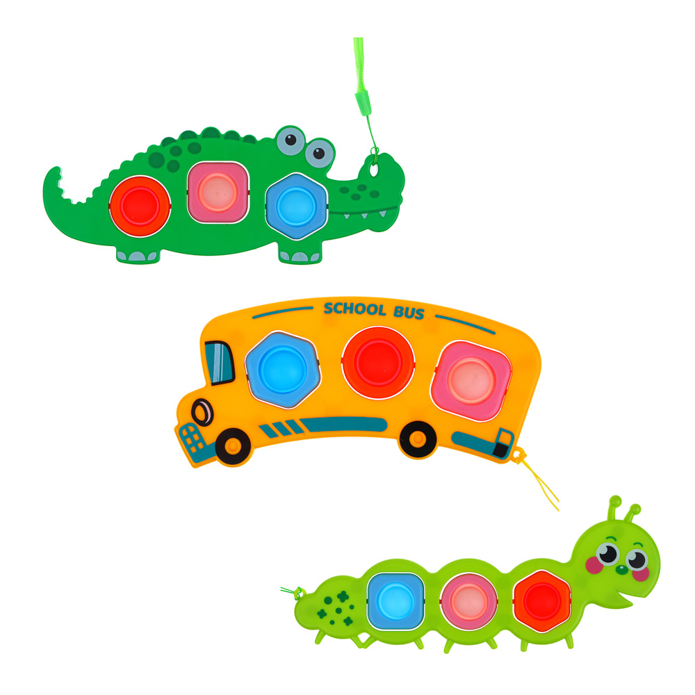 ИГРОЛЕНД Игрушка развивающая сортер «Развивашки», ABS, силикон, 7х18см, 3 дизайна, арт.№ 270-018