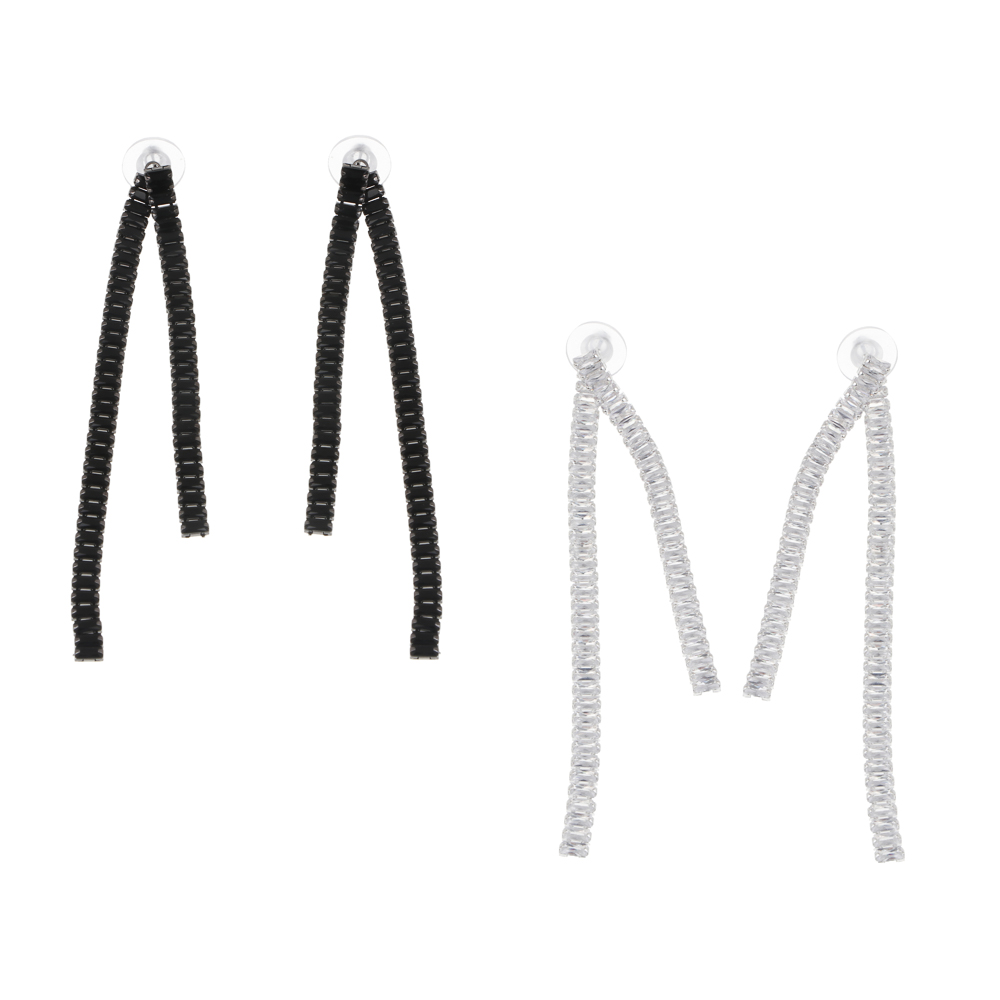 Серьги, медь, цирконий, 2 дизайна, БЖ25-2, арт.№ 023-005