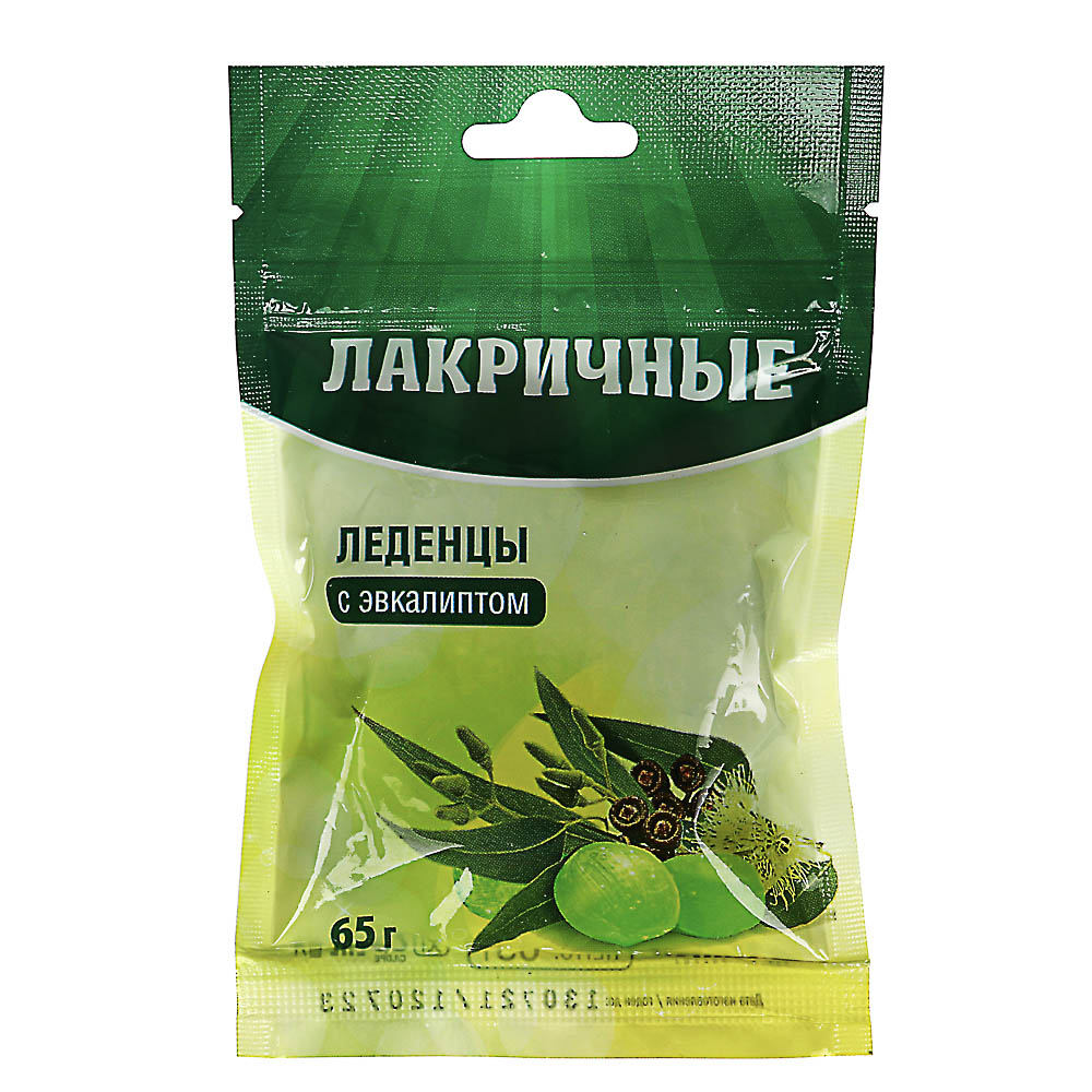 Леденцы лакричные саше, 65г, с чабрецом / с эвкалиптом, арт.№ 015-133