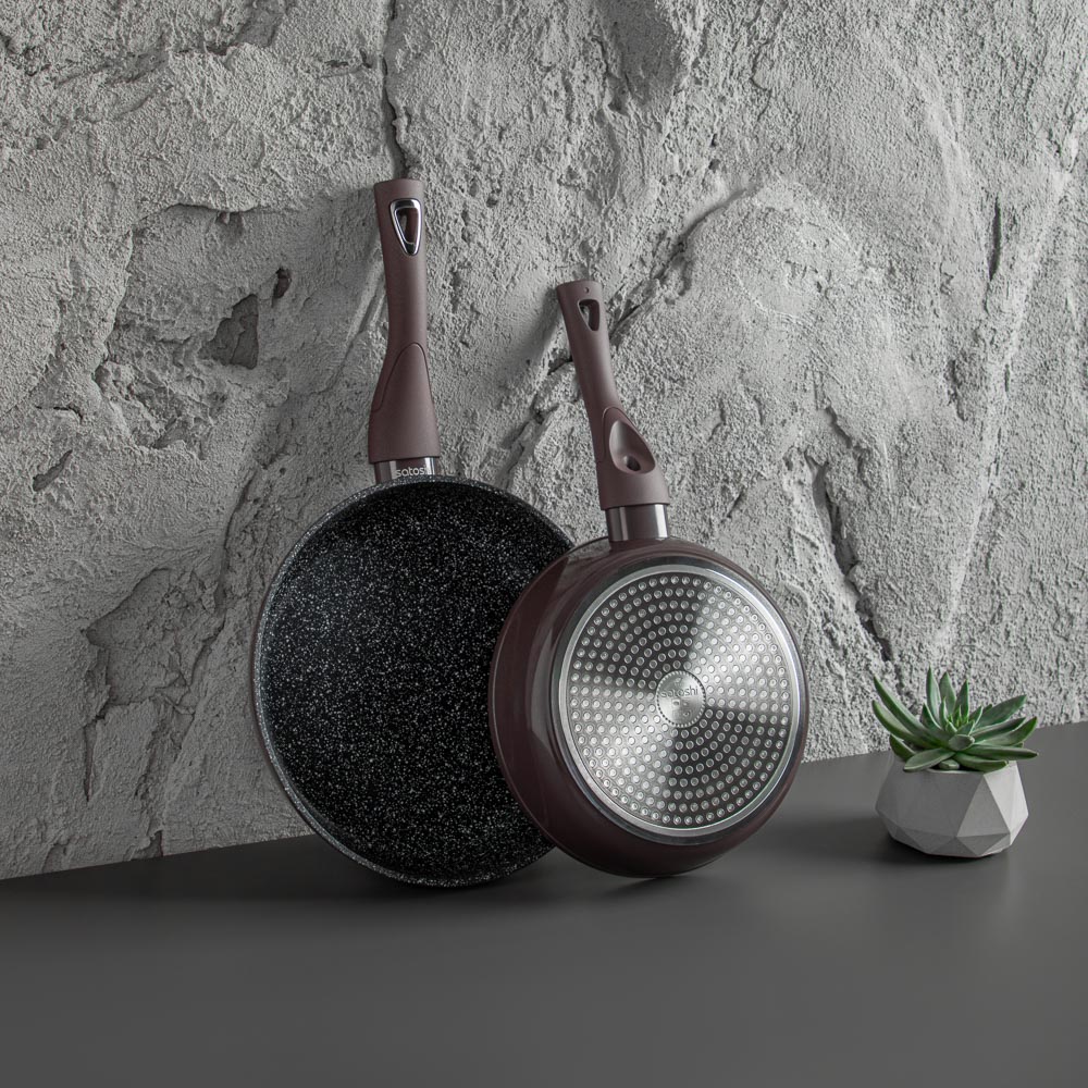 SATOSHI Валькур Сковорода литая d=26см, антипригарное покрытие мрамор, индукция, арт.№ 846-477