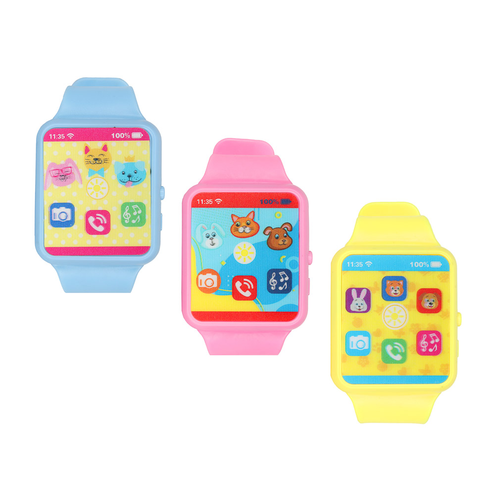 ИГРОЛЕНД Игрушка в виде Часов интерактивных, свет, звук, 3LR44, ABS, 21,5Х4,5Х1,7см, 3 цвета, арт.№ 272-720