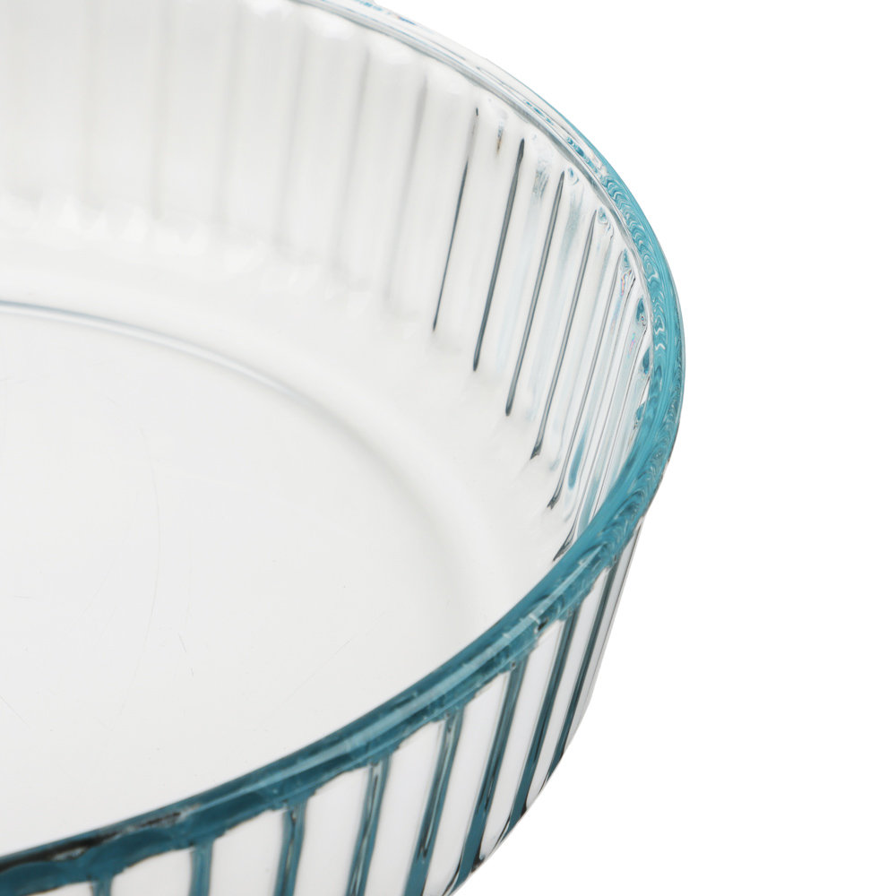 SATOSHI Форма для запекания жаропрочная круглая, стекло, 26,3х5,7см, рельефный бортик, 2,1л, арт.№ 825-009