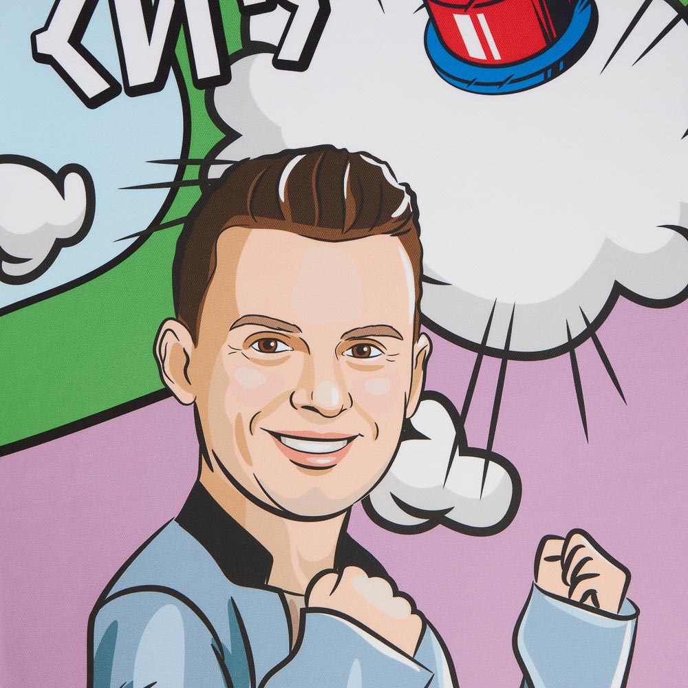 Футболка спортивная для взрослых «КИРЯ», размер M, 100% полиэстер, комикс, арт.№ 006-025