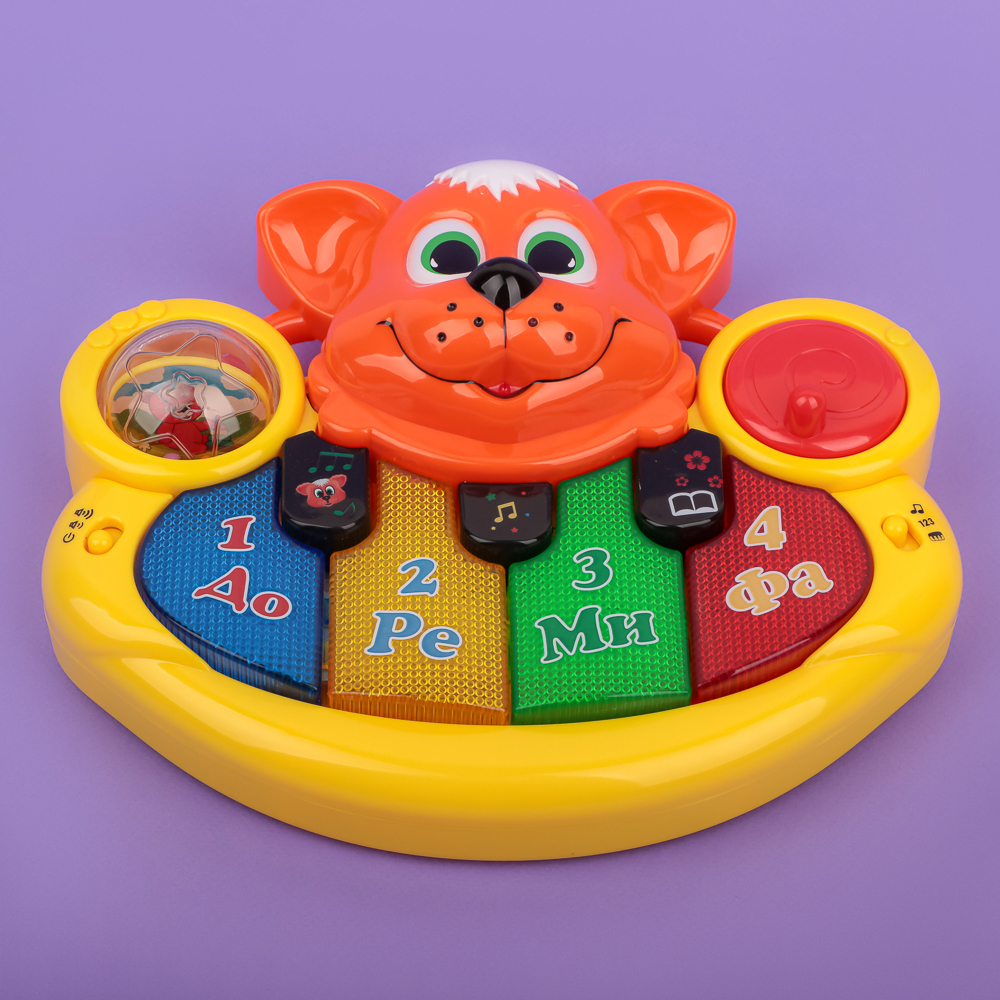 ИГРОЛЕНД Пианино обучающее "Рыжий Котик", ABS, 3хАА, свет, звук, 31х25х8см, арт.№ 272-703