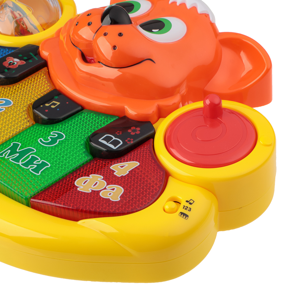 ИГРОЛЕНД Пианино обучающее "Рыжий Котик", ABS, 3хАА, свет, звук, 31х25х8см, арт.№ 272-703