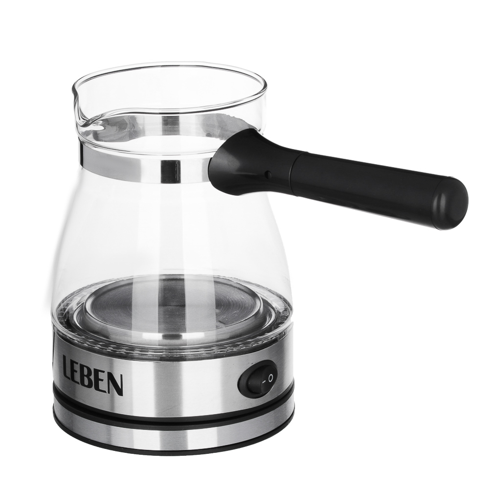 LEBEN Турка электрическая с выключателем 500Вт, стекло, арт.№ 286-020