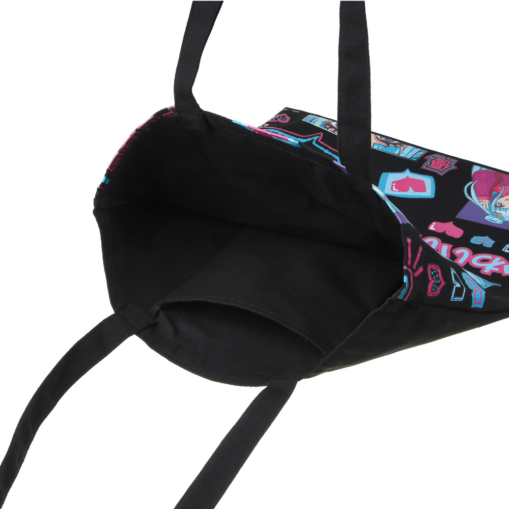 Аниме Сумка-шоппер, 38x42см, внутр.карман, ручки 58 см, черный ПЭ под ткань, арт.№ 090-075