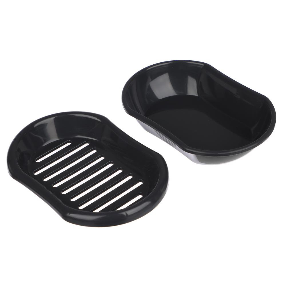 Мыльница с решеткой, Фантазия, пластик, серый, арт.№ 463-460