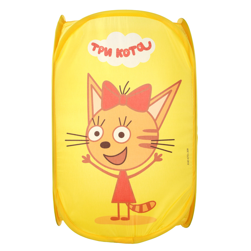 ИГРОЛЕНД Корзина для игрушек раскладная с ручками "Три кота", полиэстер, 36х55х35см, 3 дизайна, арт.№ 272-667