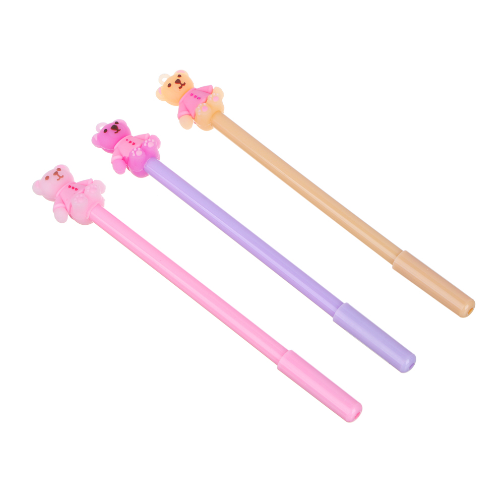 Ручка шариковая синяя в форме мишки, корпус 17,5 см, 3 дизайна, арт.№ 591-004