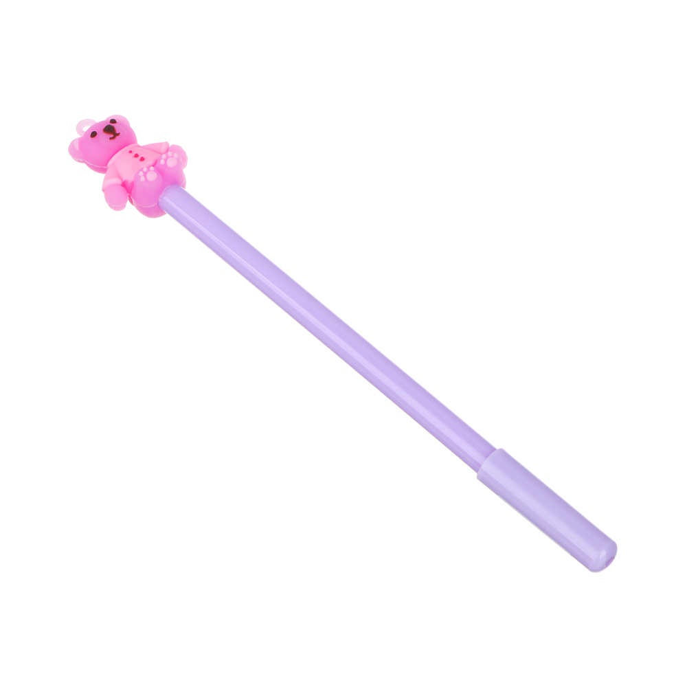 Ручка шариковая синяя в форме мишки, корпус 17,5 см, 3 дизайна, арт.№ 591-004