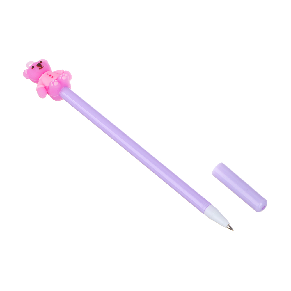 Ручка шариковая синяя в форме мишки, корпус 17,5 см, 3 дизайна, арт.№ 591-004