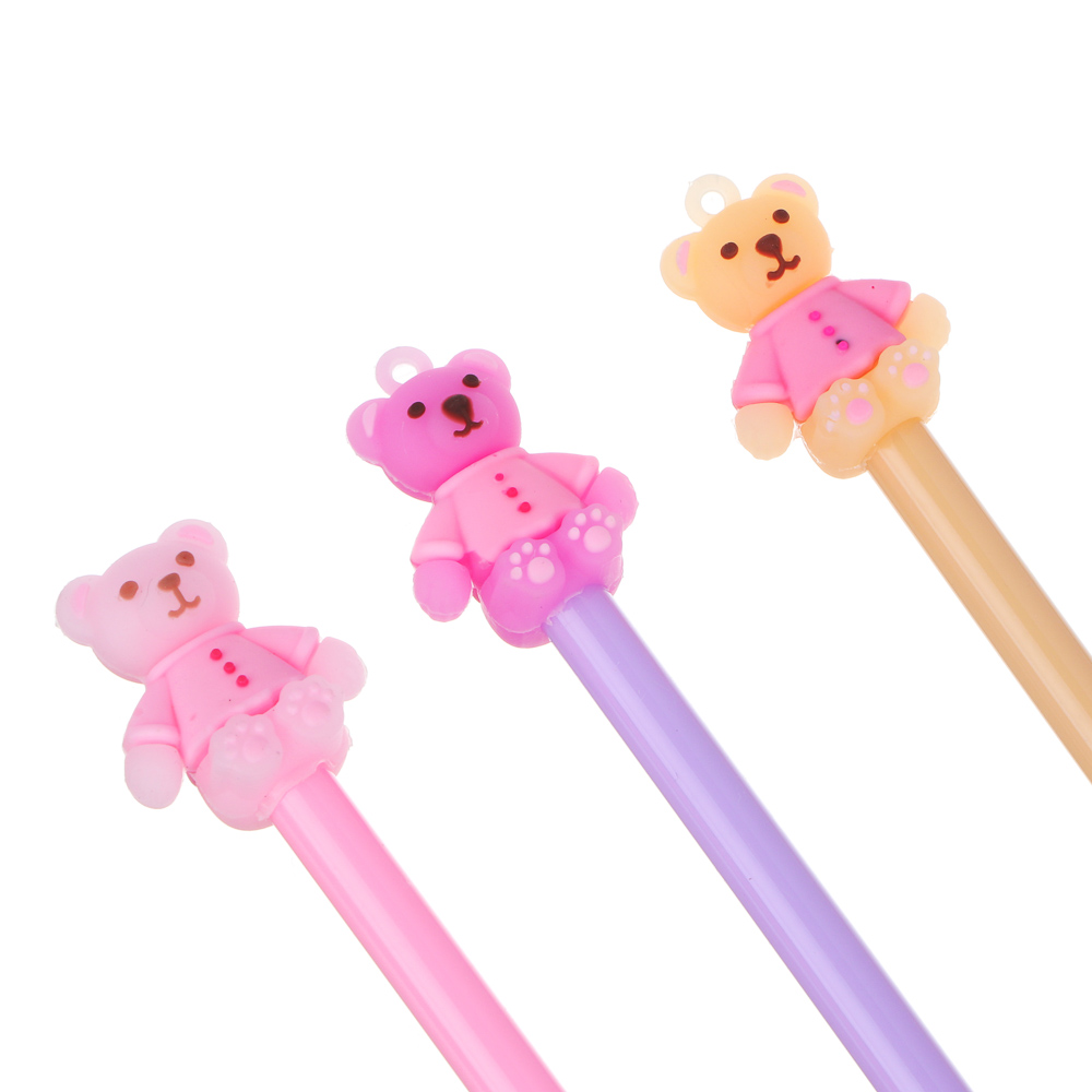 Ручка шариковая синяя в форме мишки, корпус 17,5 см, 3 дизайна, арт.№ 591-004