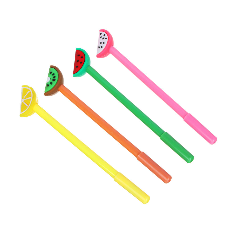 Ручка шариковая синяя в форме фруктов, корпус 17,5 см, 4 дизайна, арт.№ 591-005