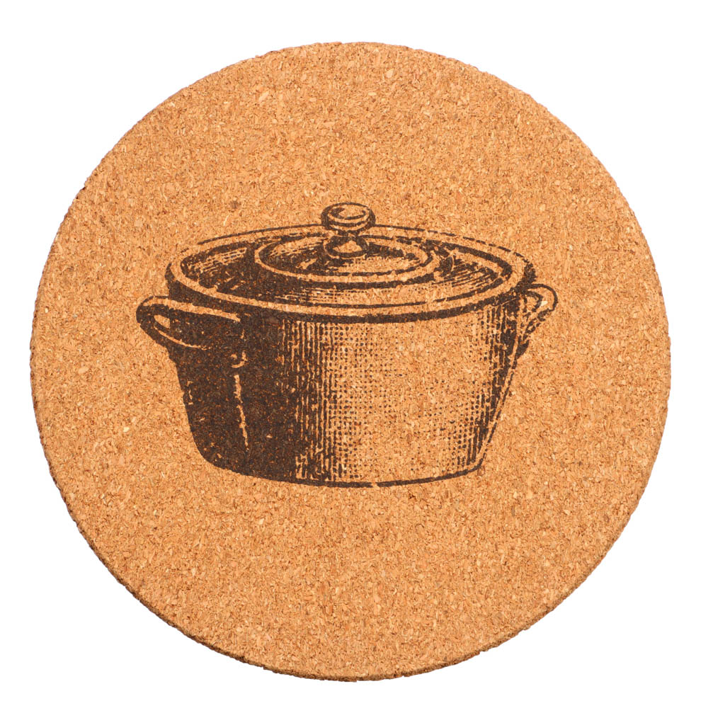 Подставка под горячее "Кастрюля", d19см, пробка, арт.№ 888-123
