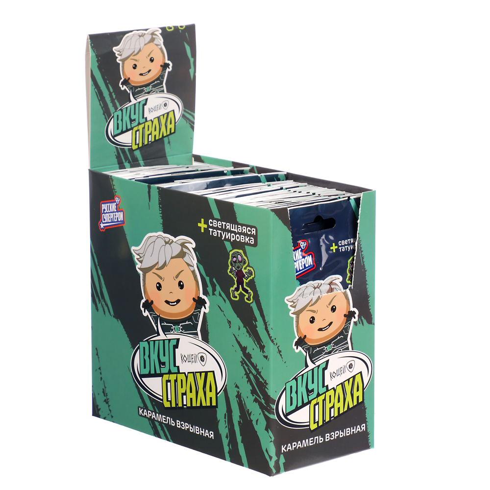 BY Русские Супергерои Карамель взрывная с светящейся тату 1 гр., арт.№ 347-212