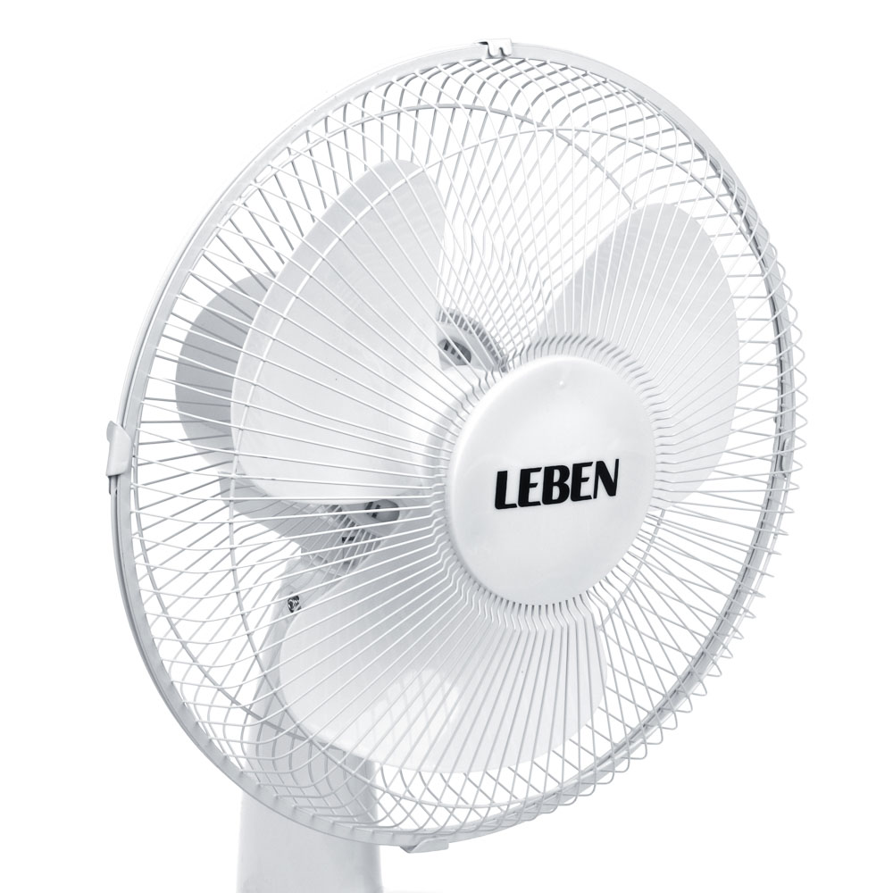 Вентилятор настольный тм LEBEN 45Вт, 3 скорости, диаметр 34см, 220в, белый, арт.№ 243-006