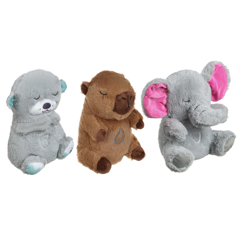ИГРОЛЕНД Игрушка мягкая "Сплюша" в виде животного, 28 см, движ., свет, звук, ABS, полиэстер, 3хААА, арт.№ 264-921