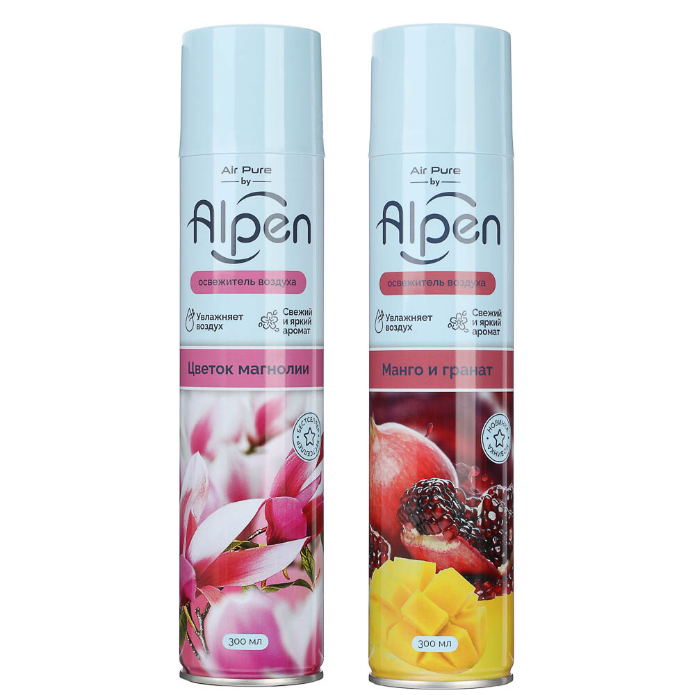 Освежитель воздуха Alpen Цветок магнолии/Манго и Гранат,ж/б,300 мл, арт.№ 991-071