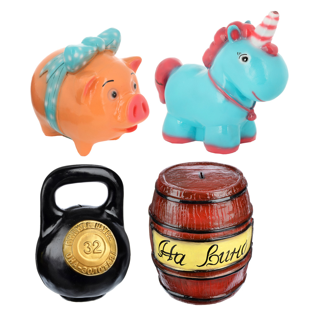 Копилка гипсовая, 17-29см, 4 дизайна, арт.№ 511-211