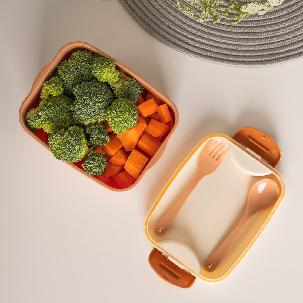 Ланчбокс с ложкой и вилкой "Медвежата", 500мл, полипропилен, арт.№ 829-204