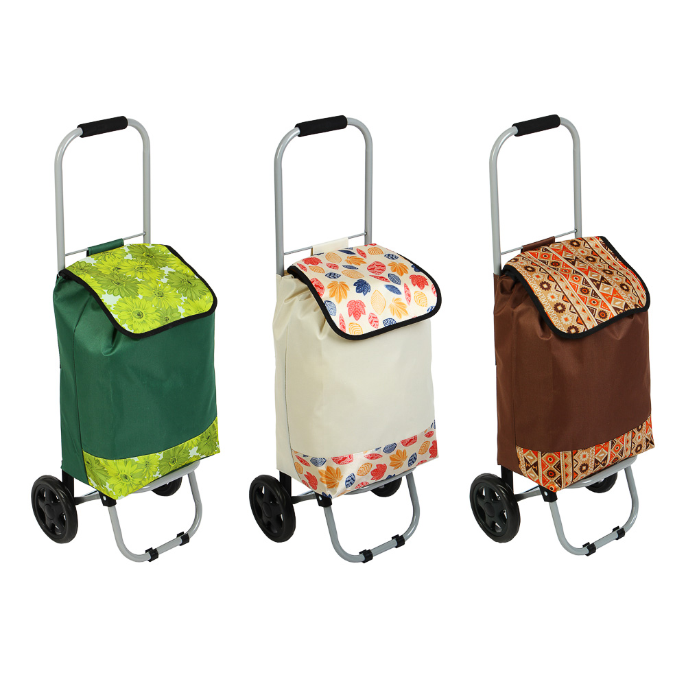 VETTA Тележка + сумка, до 20кг, 27х32х88см, 24л, полиэстер, металл, колеса ЭВА d15см, 3 дизайна, арт.№ 467-164