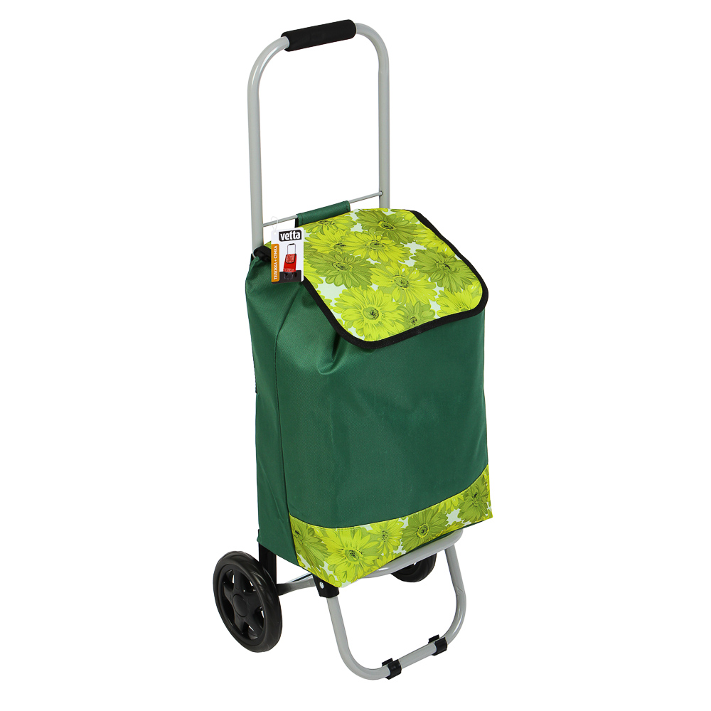 VETTA Тележка + сумка, до 20кг, 27х32х88см, 24л, полиэстер, металл, колеса ЭВА d15см, 3 дизайна, арт.№ 467-164