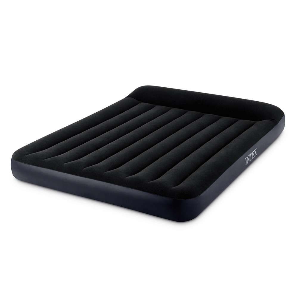 INTEX Матрас надувной PILLOW REST с подголовником, встр.электронасос, 203x152x25см, до 272кг, 64150, арт.№ 108-039