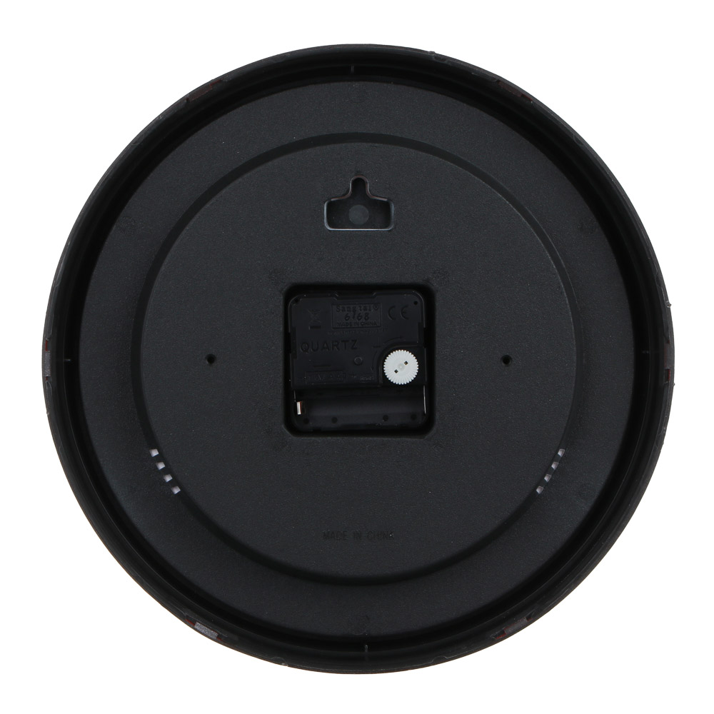 LADECOR CHRONO Часы настенные круглые, пластик, 25,4х25,4х4,2 см, 1xАА, красные, арт.2-18, арт.№ 581-249