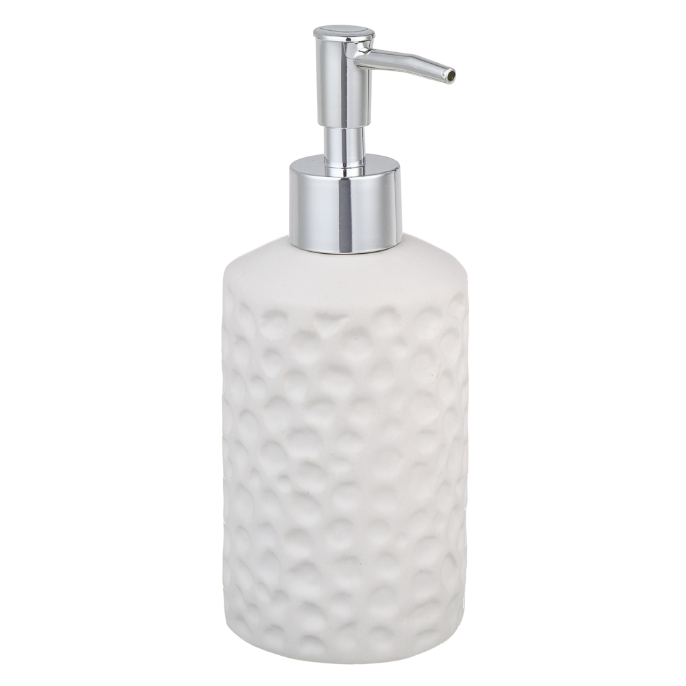VETTA Дозатор для жидкого мыла, керамика, 7x7x18 см, bubble, молочный, арт.№ 478-157