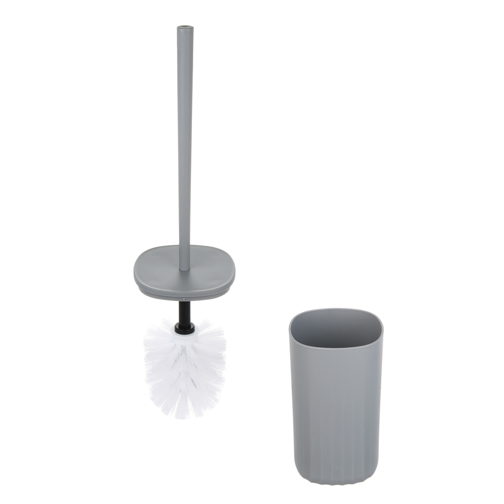 Ёрш для унитаза тм VETTA Сидней, пластик, PP, серый, 9,5x39,5см, арт.№ 463-573