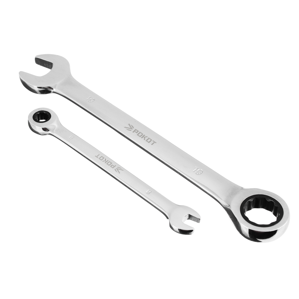 РОКОТ Набор комбинированных ключей с трещоткой, 7 шт., арт.№ 689-008