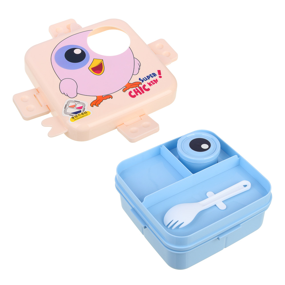 Ланчбокс, 1590мл+70мл, 23х19х9см, "Цыпа", полипропилен, арт.№ 829-228