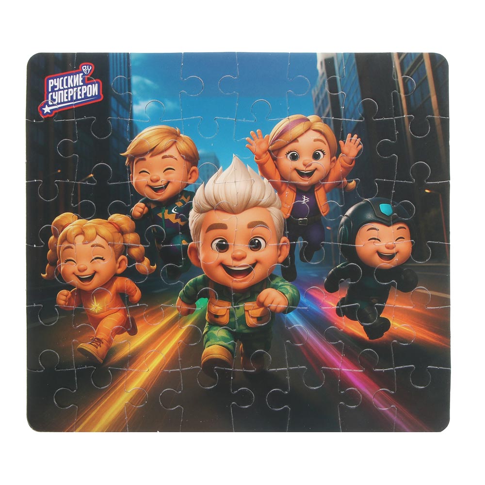 BY Русские Супергерои Пазл, 48 элементов, 14x19 см, картон, 4 дизайна, арт.№ 262-551