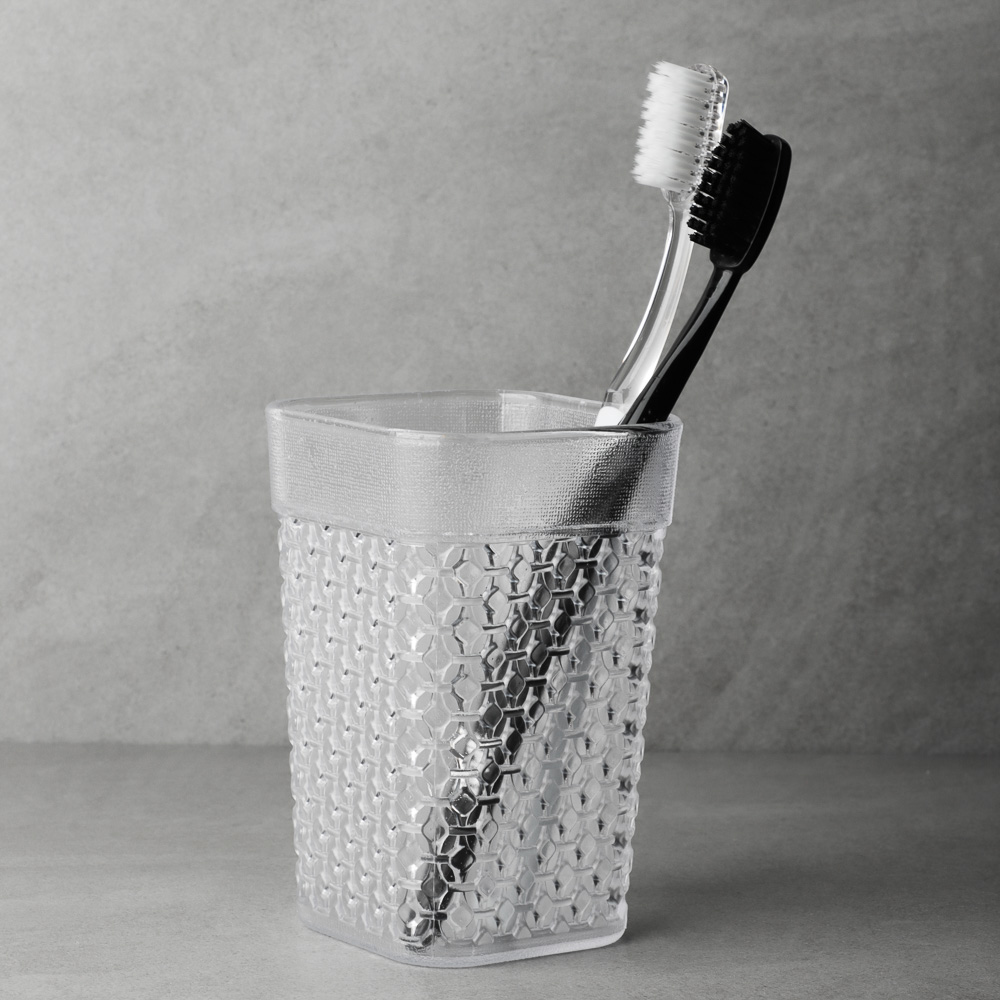 Стакан для ванной комнаты, горный хрусталь, пластик, арт.№ 463-205