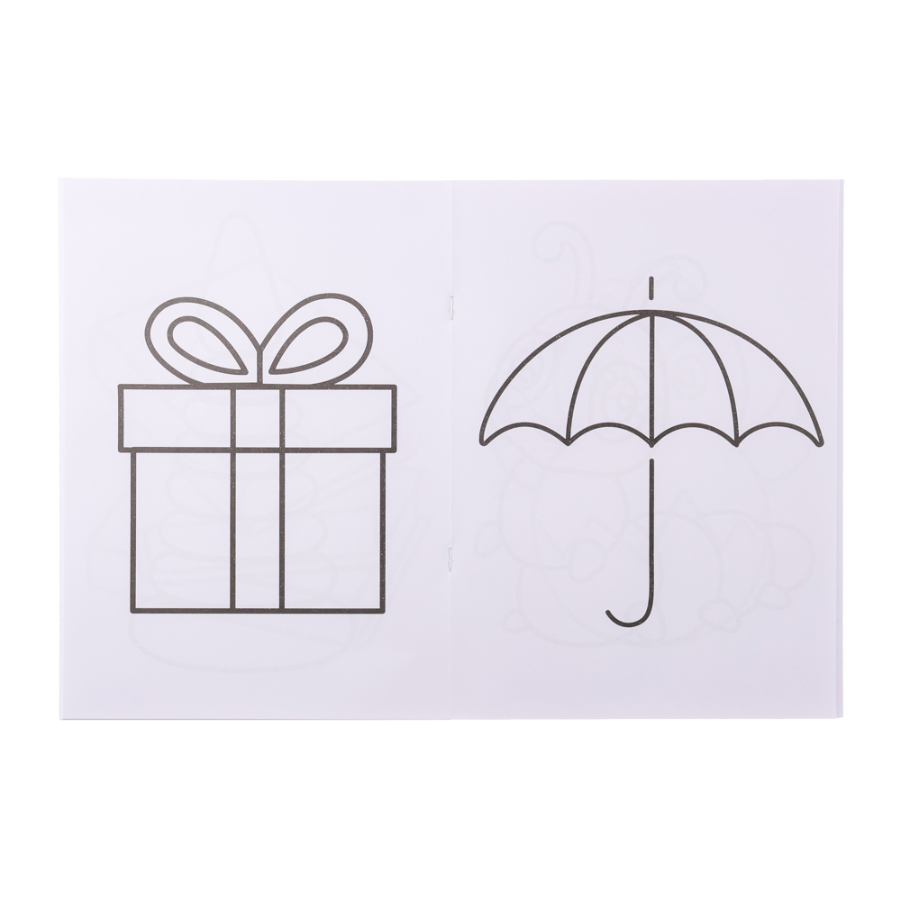 УИД Раскраска "Дорисуй и раскрась", 48 страниц, бумага, 20х28см, 4 дизайна, арт.№ 290-246