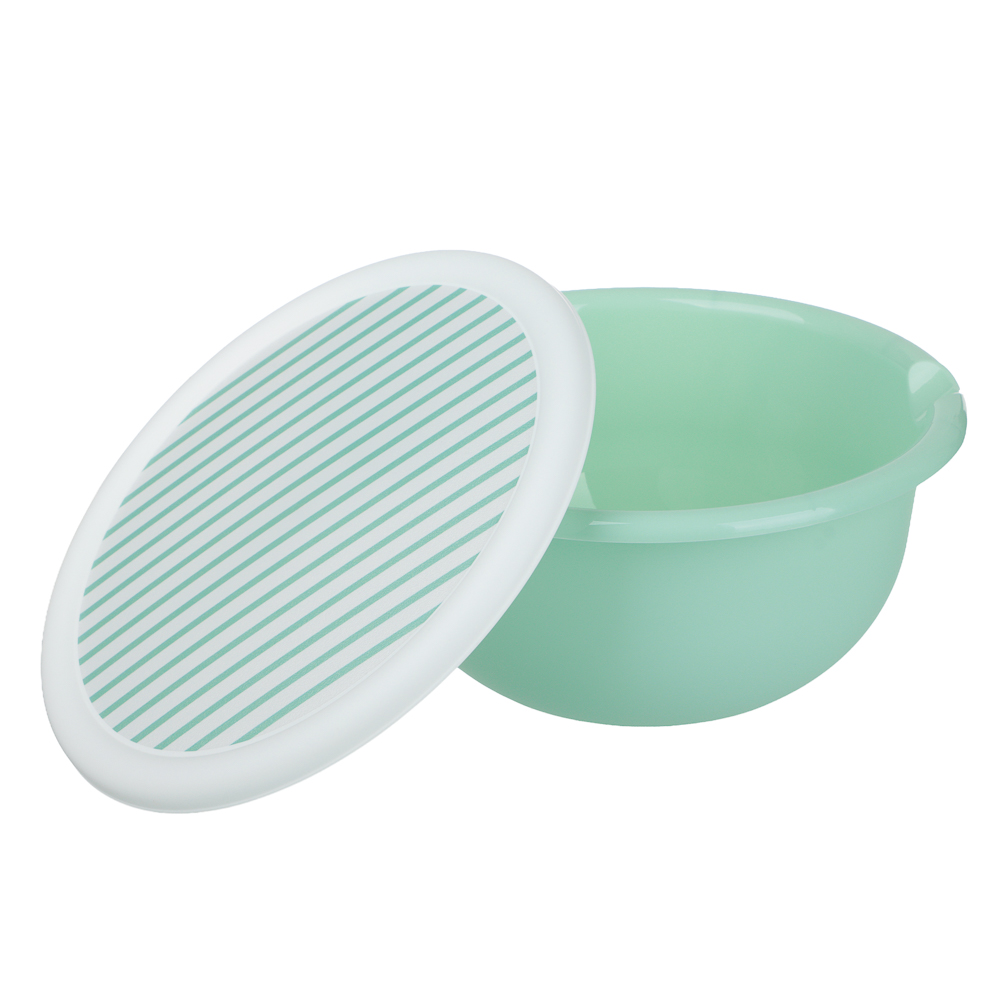 Черри Миска с крышкой 1,2л, пластик, 2 цвета, арт.№ 861-604